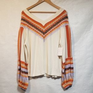 Free people sweater (sunset wheat combo) NWT